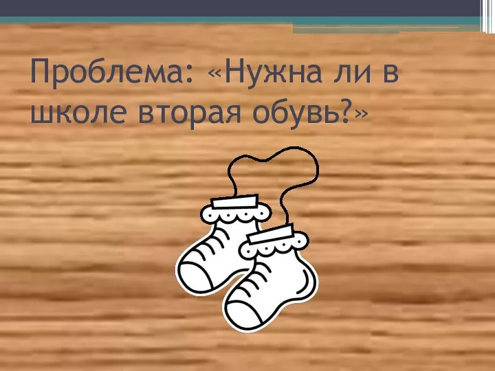 Проблема: «Нужна ли в школе вторая обувь?»