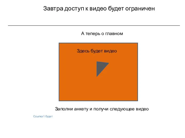 Завтра доступ к видео будет ограничен А теперь о главном Заполни