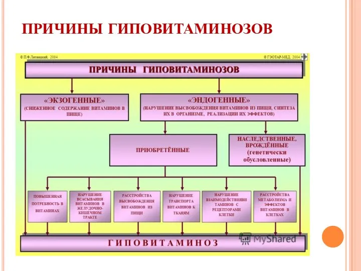 ПРИЧИНЫ ГИПОВИТАМИНОЗОВ