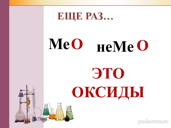 ЕЩЕ РАЗ… Ме О неМе О ЭТО ОКСИДЫ