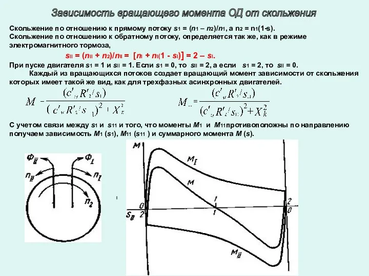 Скольжение по отношению к прямому потоку s1 = (n1 – n2)/n1,