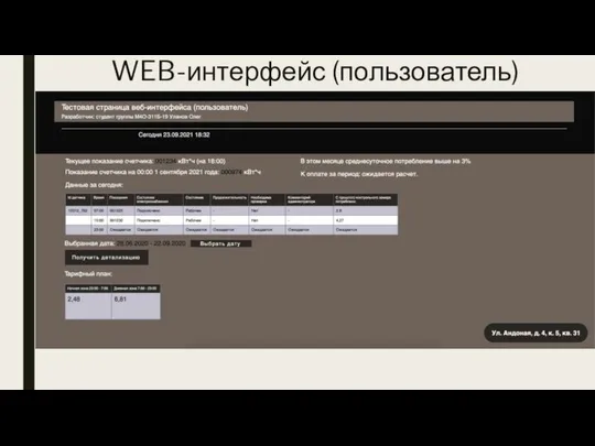 WEB-интерфейс (пользователь)