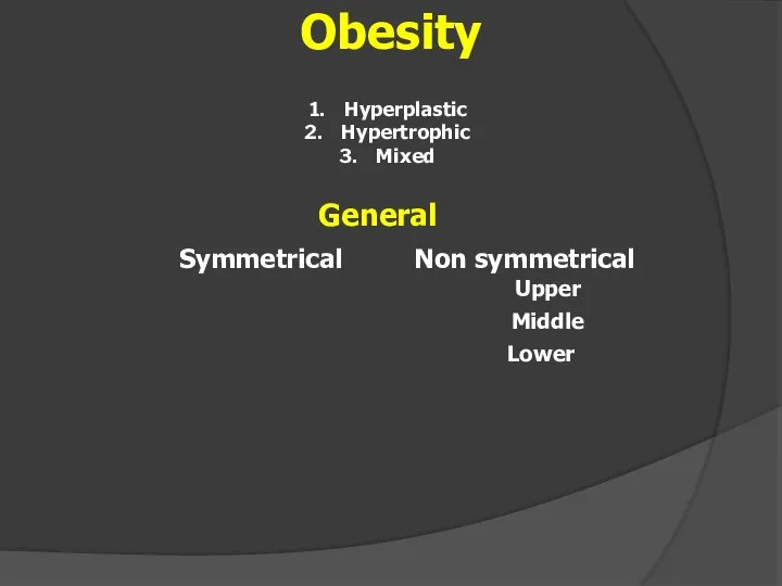 Obesity Hyperplastic Hypertrophic Mixed