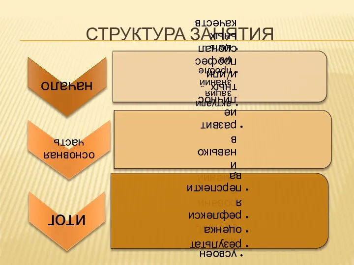 СТРУКТУРА ЗАНЯТИЯ