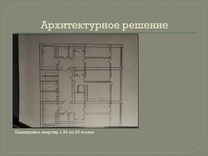 Архитектурное решение Планировка квартир с 24 по 35 этажи