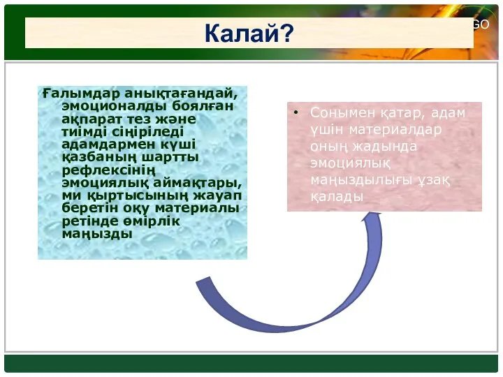 Калай? Ғалымдар анықтағандай, эмоционалды боялған ақпарат тез және тиімді сіңіріледі адамдармен