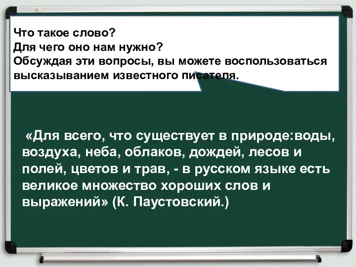 Что такое слово? Для чего оно нам нужно? Обсуждая эти вопросы,