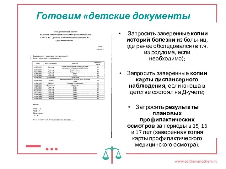 Готовим «детские документы Запросить заверенные копии историй болезни из больниц, где