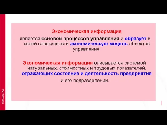 Экономическая информация является основой процессов управления и образует в своей совокупности