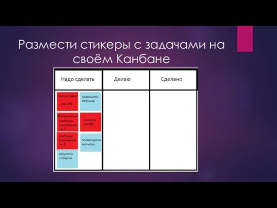 Размести стикеры с задачами на своём Канбане