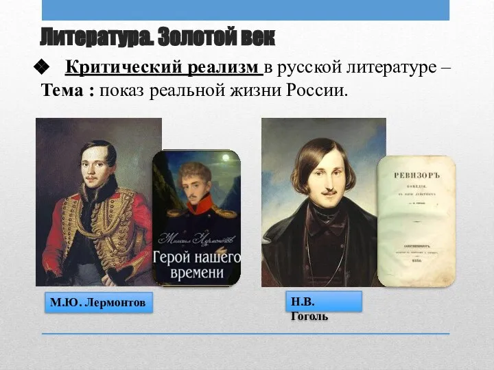 Литература. Золотой век Критический реализм в русской литературе – Тема :