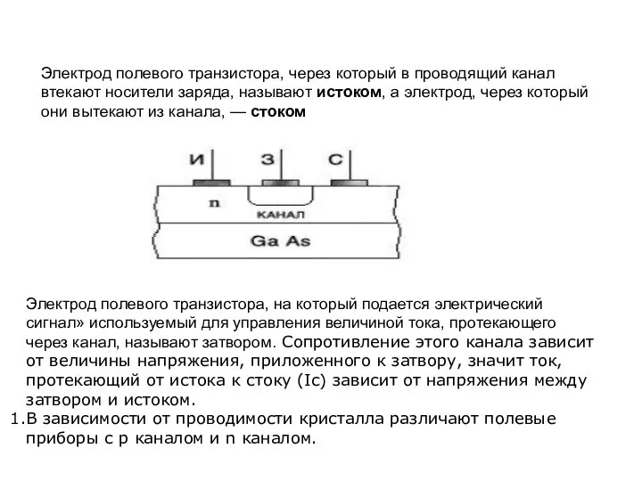 Электрод полевого транзистора, через который в проводящий канал втекают носители заряда,