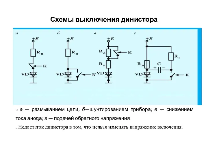 Схемы выключения динистора