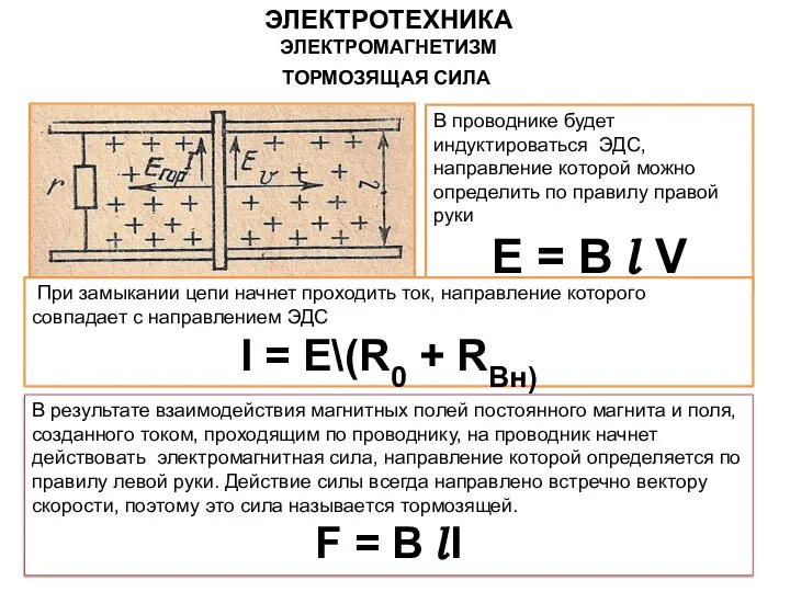 В проводнике будет индуктироваться ЭДС, направление которой можно определить по правилу