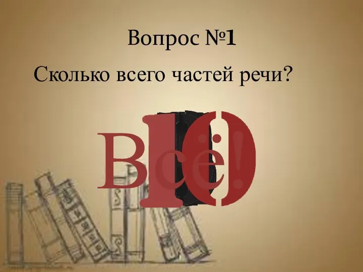 Вопрос №1 Сколько всего частей речи? Всё!