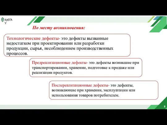 8 По месту возникновения: Технологические дефекты- это дефекты вызванные недостатком при