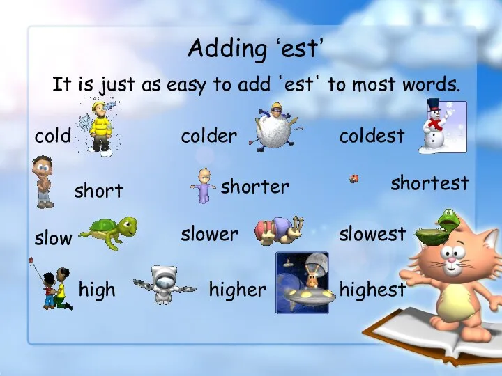 Adding ‘est’ It is just as easy to add 'est' to