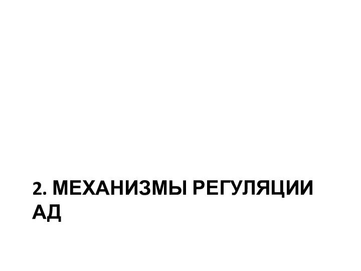 2. МЕХАНИЗМЫ РЕГУЛЯЦИИ АД