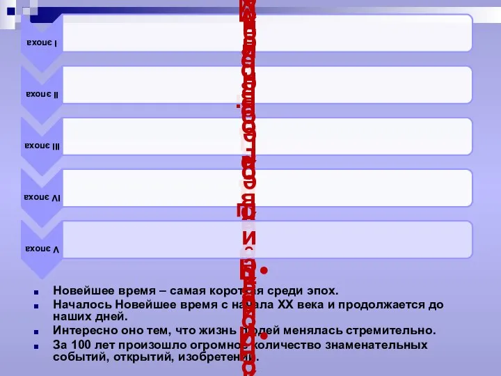 Новейшее время – самая короткая среди эпох. Началось Новейшее время с