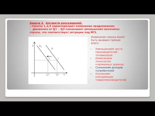 Задача 2. Алгоритм рассуждений: - пункты 1,2,4 характеризуют изменение предложения; -