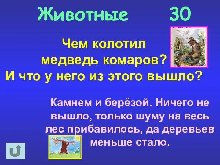 Животные 30 Чем колотил медведь комаров? И что у него из