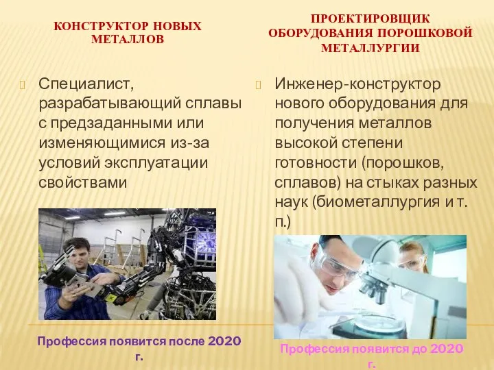 КОНСТРУКТОР НОВЫХ МЕТАЛЛОВ Специалист, разрабатывающий сплавы с предзаданными или изменяющимися из-за