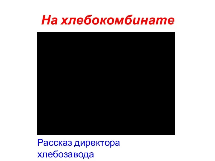 На хлебокомбинате Рассказ директора хлебозавода