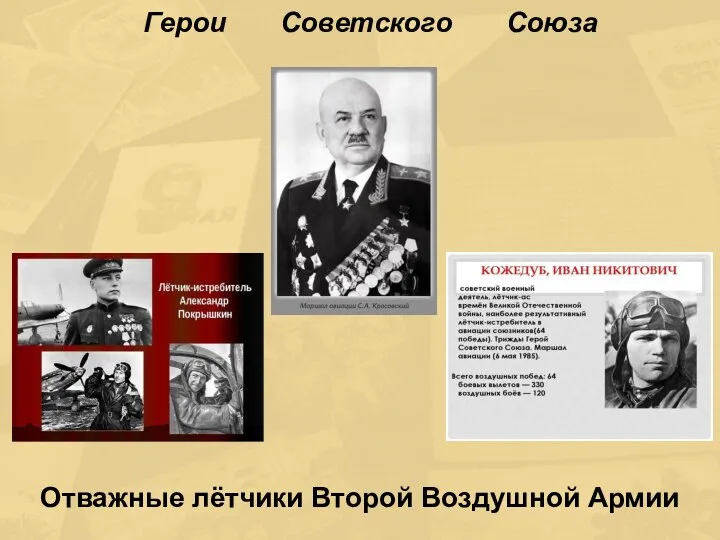 Герои Советского Союза Отважные лётчики Второй Воздушной Армии