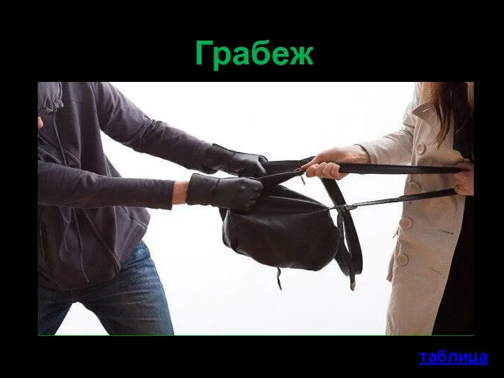 Грабеж таблица