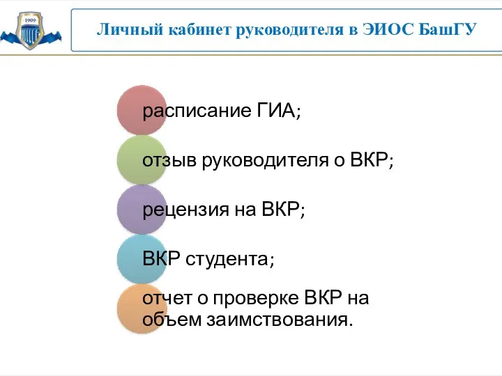 Личный кабинет руководителя в ЭИОС БашГУ