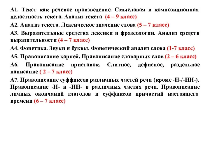 А1. Текст как речевое произведение. Смысловая и композиционная целостность текста. Анализ