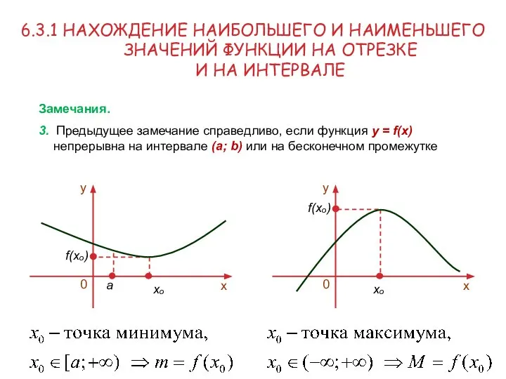 6.3.1 НАХОЖДЕНИЕ НАИБОЛЬШЕГО И НАИМЕНЬШЕГО ЗНАЧЕНИЙ ФУНКЦИИ НА ОТРЕЗКЕ И НА