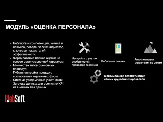 МОДУЛЬ «ОЦЕНКА ПЕРСОНАЛА» Библиотеки компетенций, знаний и навыков, поведенческих индикатор, ключевых