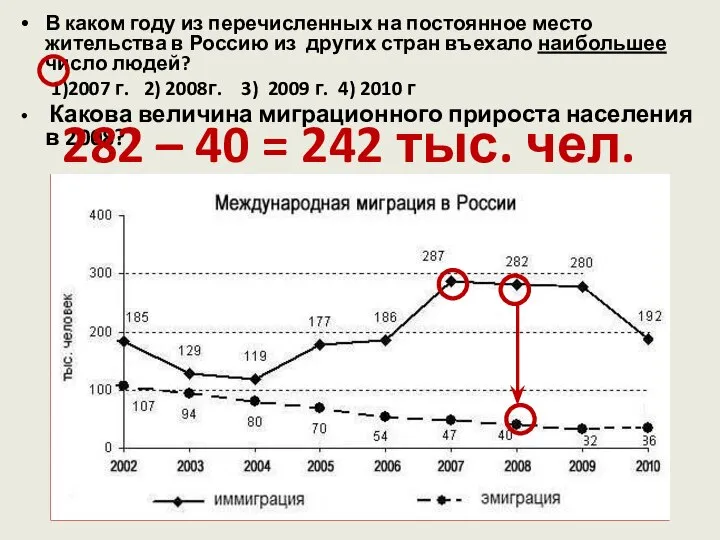 В каком году из перечисленных на постоянное место жительства в Россию