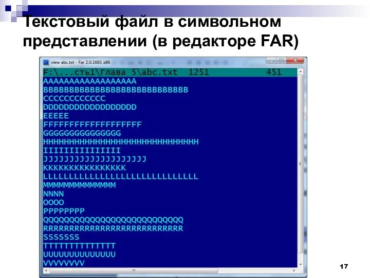 Текстовый файл в символьном представлении (в редакторе FAR)