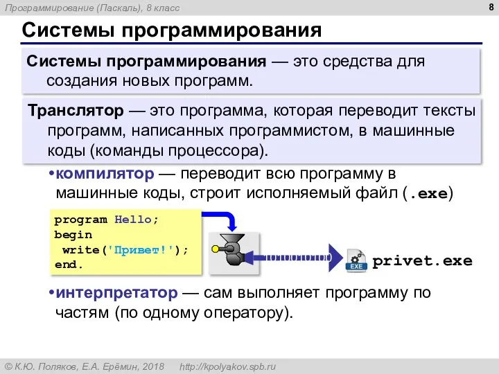 Системы программирования Системы программирования — это средства для создания новых программ.