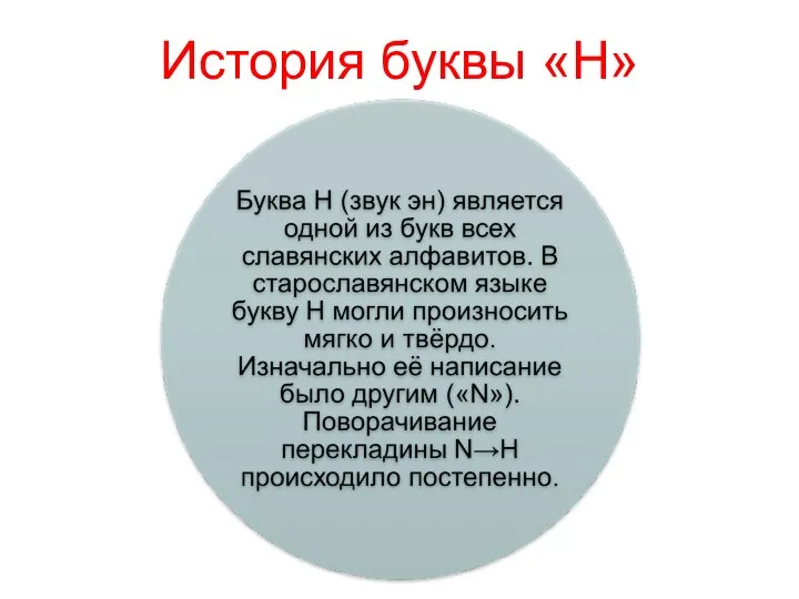 История буквы «Н»