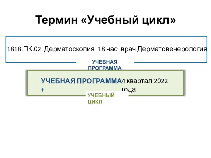 Термин «Учебный цикл» 1818.ПК.02 Дерматоскопия 18 час врач Дерматовенерология 4 квартал