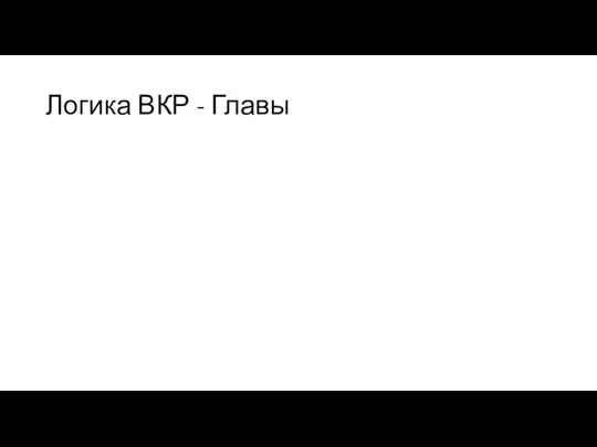 Логика ВКР - Главы Мы рассказываем о выбранной теме – («что