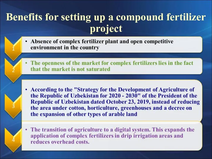 Benefits for setting up a compound fertilizer project