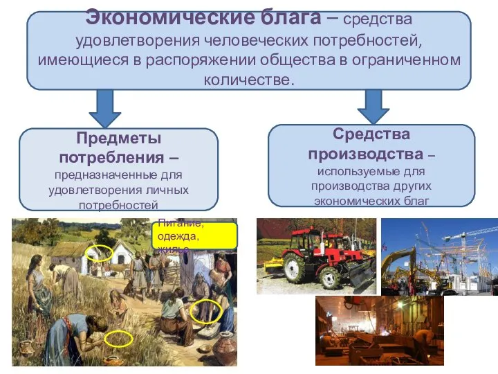 Экономические блага – средства удовлетворения человеческих потребностей, имеющиеся в распоряжении общества