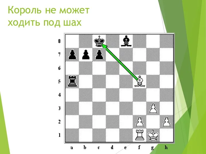 Король не может ходить под шах