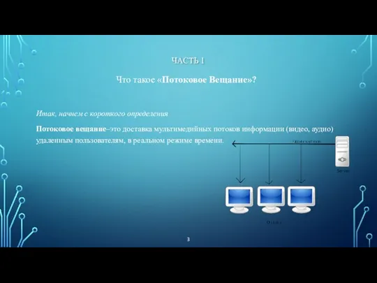 ЧАСТЬ 1 Что такое «Потоковое Вещание»? Итак, начнем с короткого определения