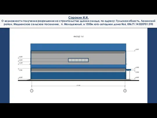 Сорокин И.И. О возможности получения разрешения на строительство здания склада, по