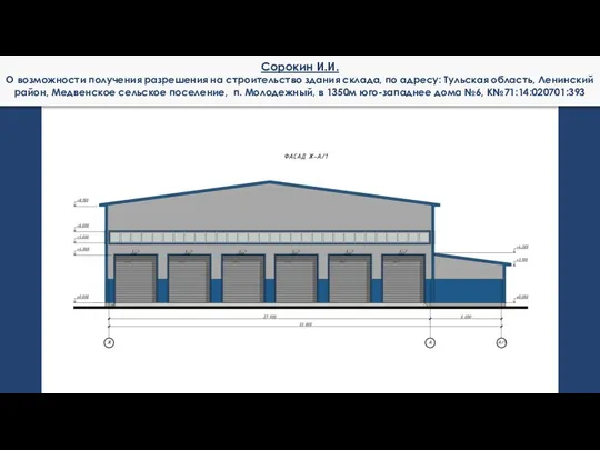 Сорокин И.И. О возможности получения разрешения на строительство здания склада, по