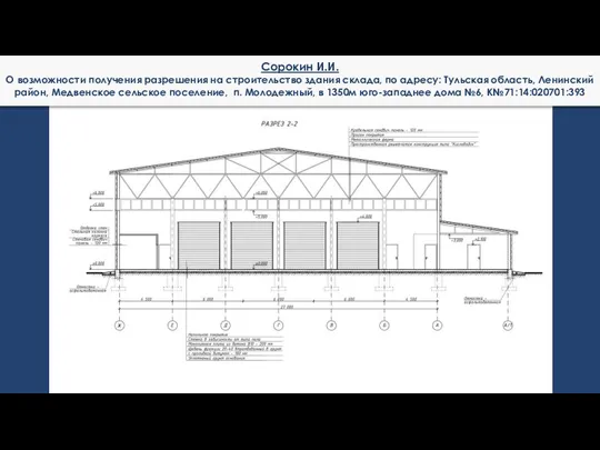 Сорокин И.И. О возможности получения разрешения на строительство здания склада, по