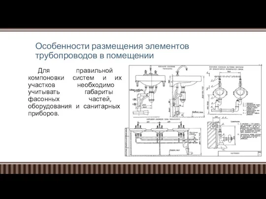 Особенности размещения элементов трубопроводов в помещении Для правильной компоновки систем и