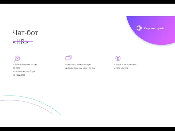 Чат-бот «HR» оказывает консультации потенциальным кандидатам автоматизирует процесс поиска и первичного