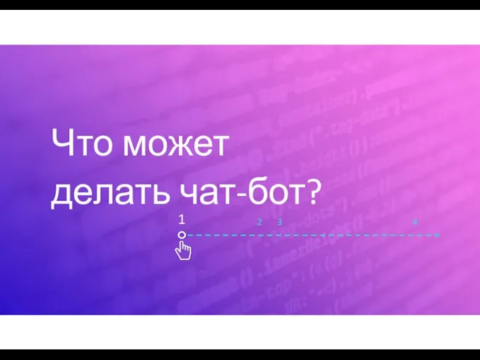 Что может делать чат-бот? 1 4 2 3