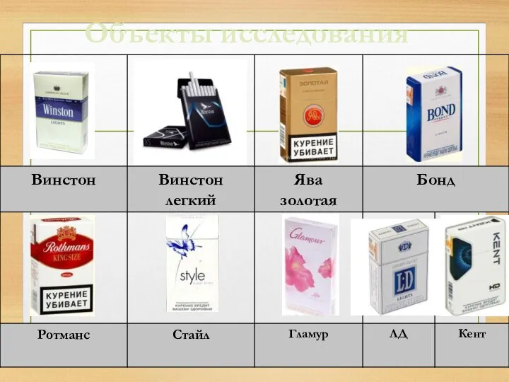 Объекты исследования